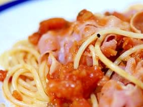 生ハムの温製トマトスパゲッティ